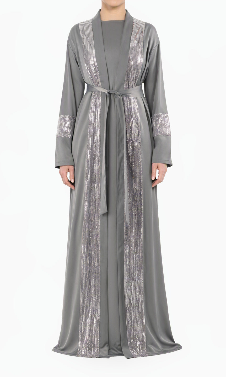 Gray Pretty Malika sequin satin