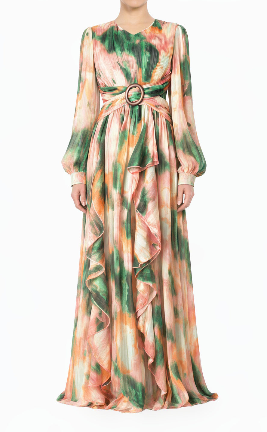 Hanaan dreamy abstract print modest dress