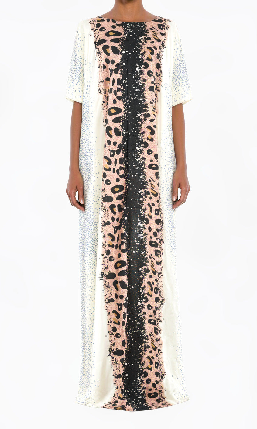 Ivory Leopard splash Bati Dress