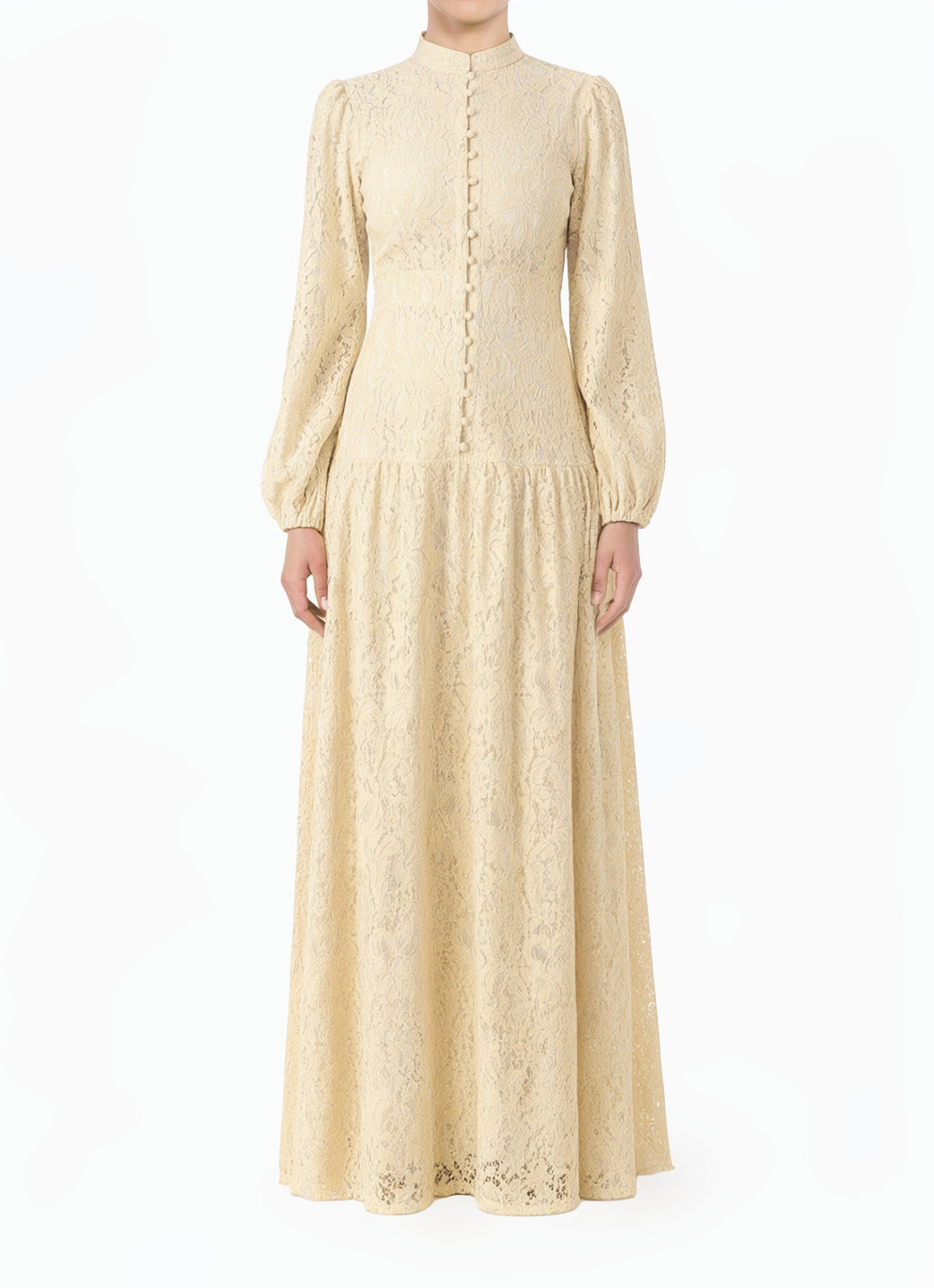 Coquette Ivory Lace Modest Maxi Dress