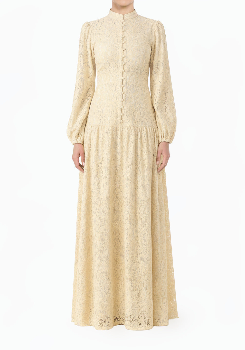 Coquette Ivory Lace Modest Maxi Dress