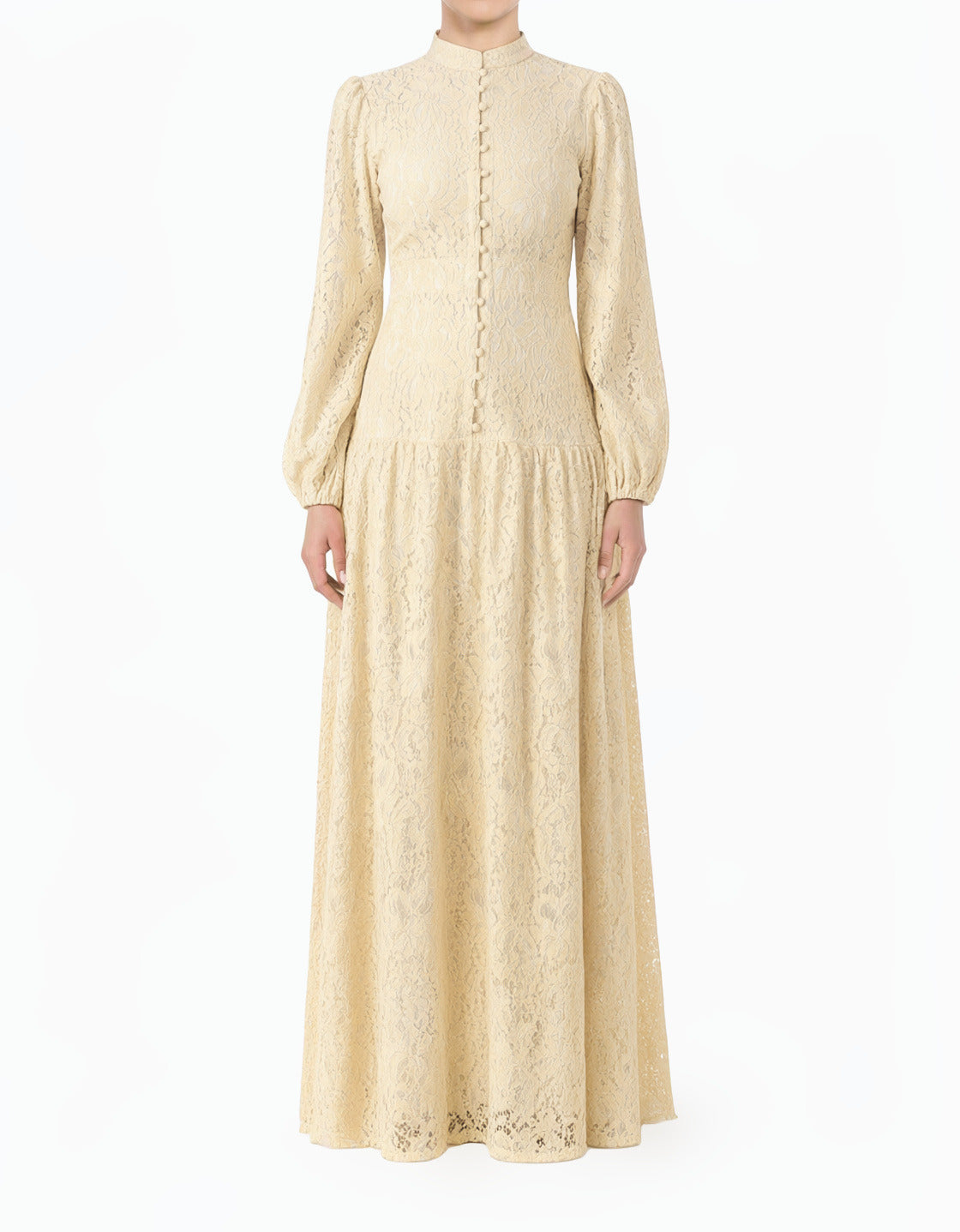 Coquette Ivory Lace Modest Maxi Dress