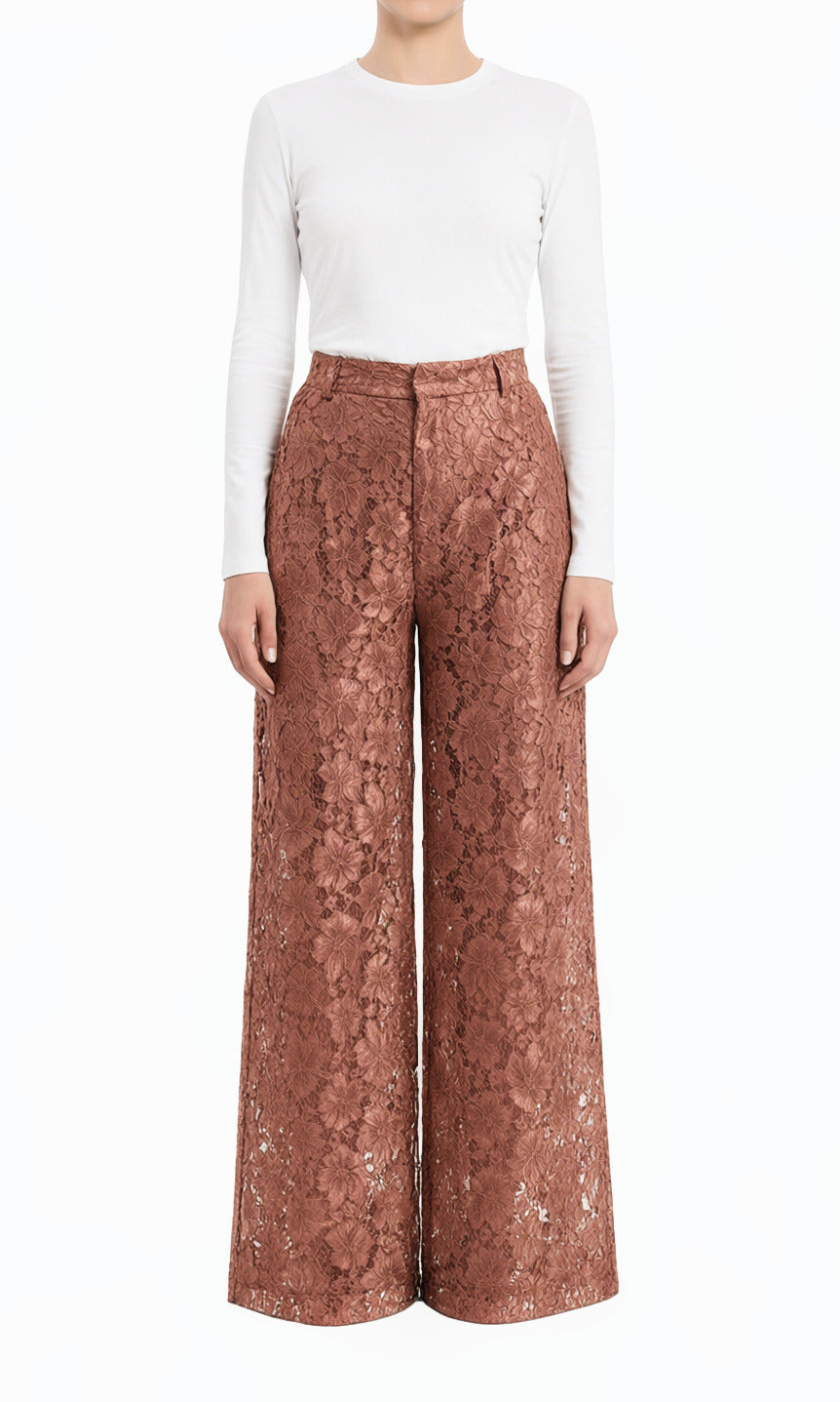 Mauve Lace modest trousers (Petite)