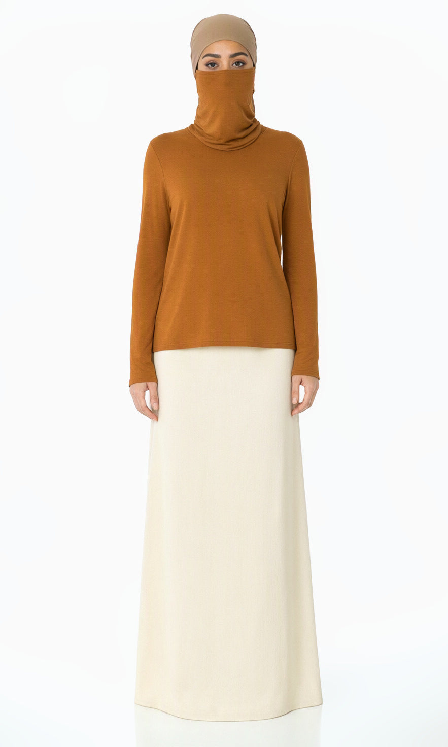 Latte T-shirt with face niqab