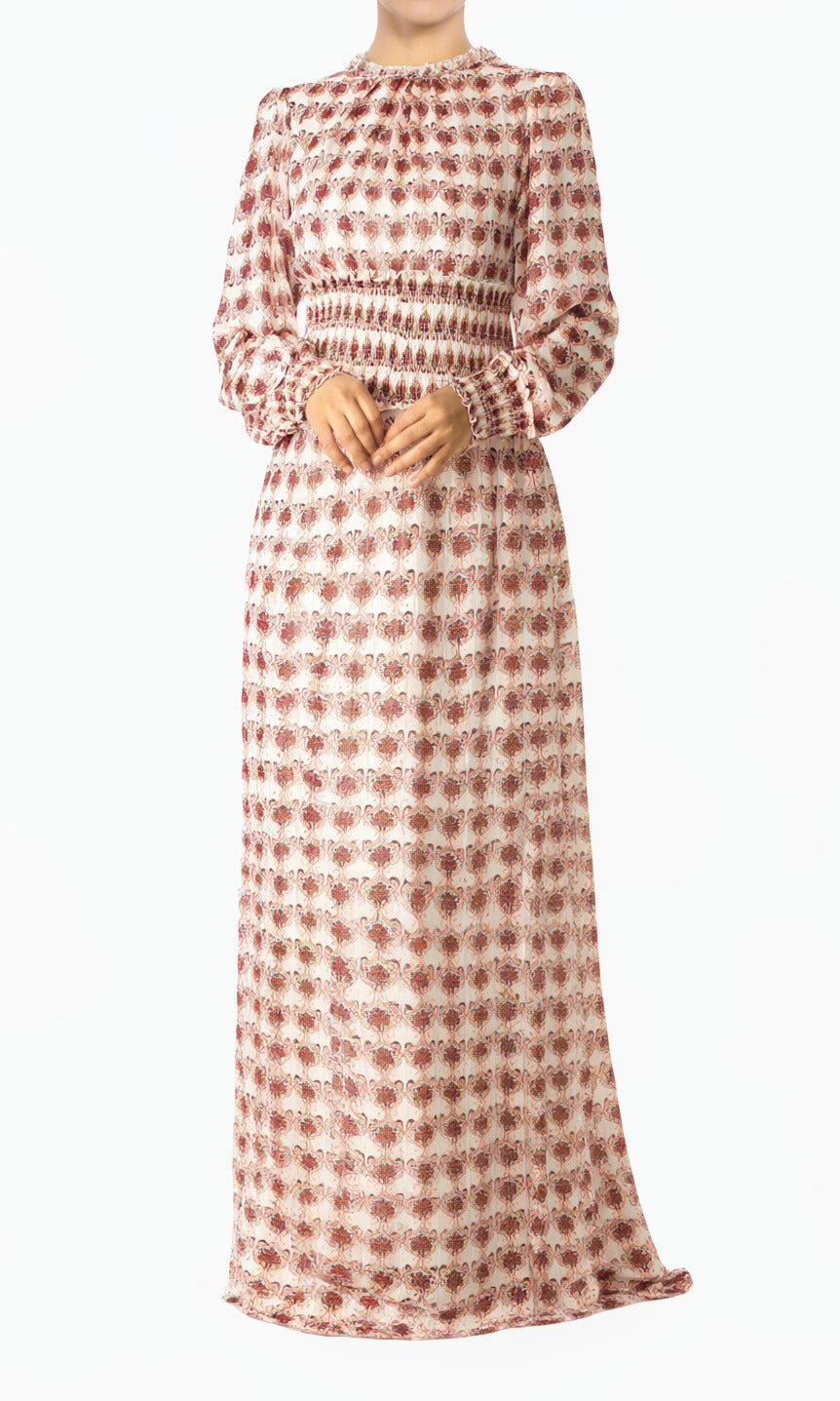 Layla Contour Tribal Chiffon Modest Maxi Dress