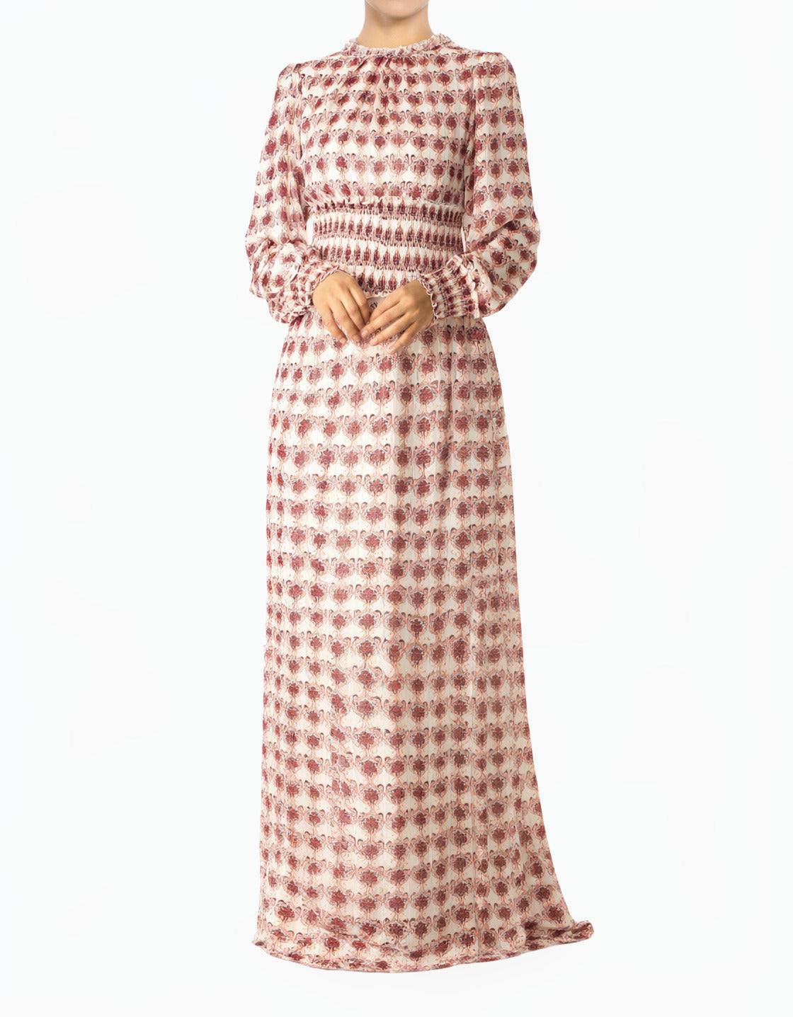 Layla Contour Tribal Chiffon Modest Maxi Dress