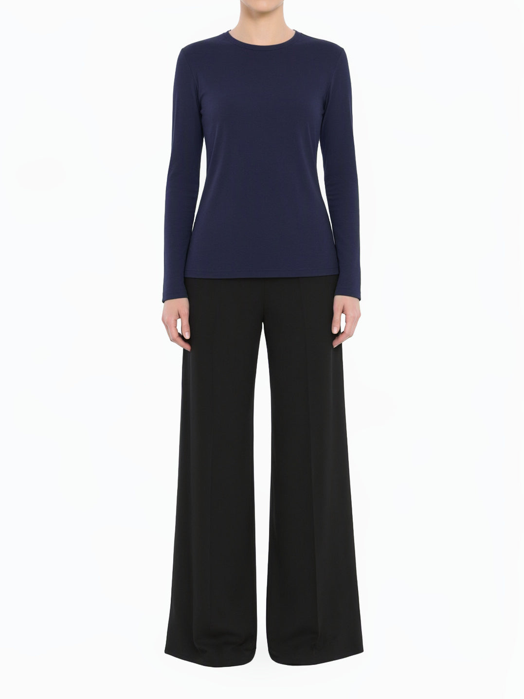 Navy Blue Modest Long Sleeve Soft Jersey Tee
