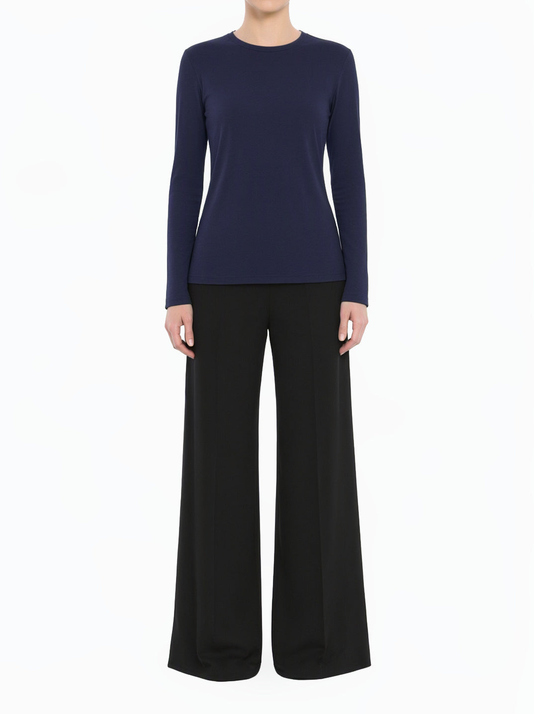 Navy Blue Modest Long Sleeve Soft Jersey Tee