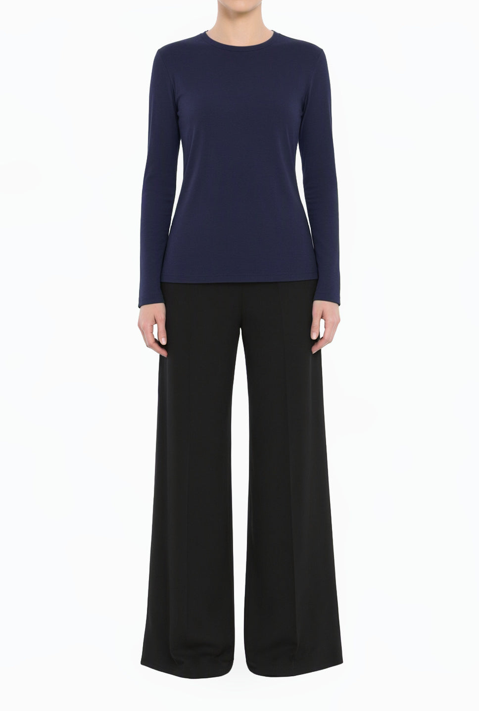 Navy Blue Modest Long Sleeve Soft Jersey Tee