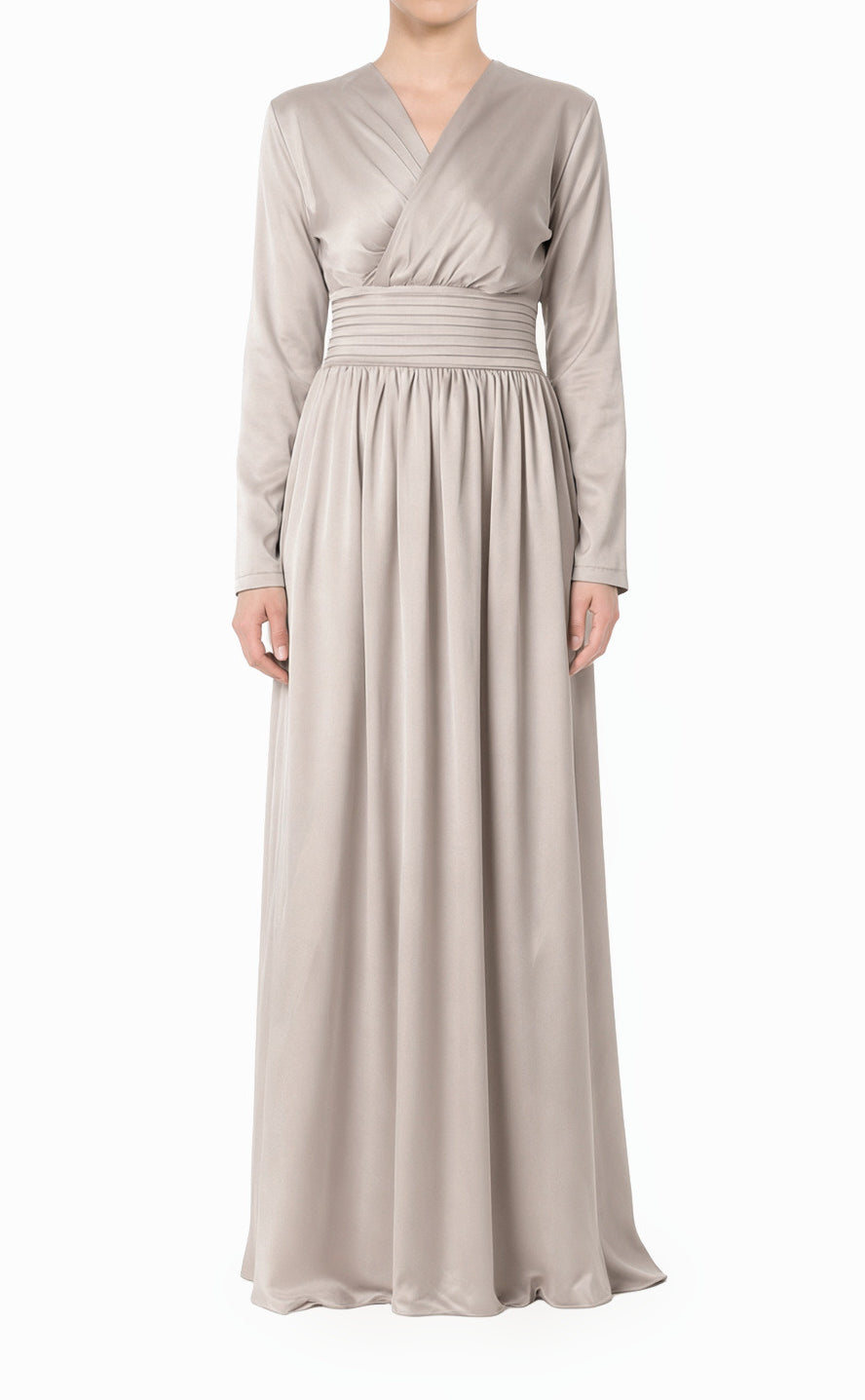 Pearl Love Story Satin Modest Maxi Dress