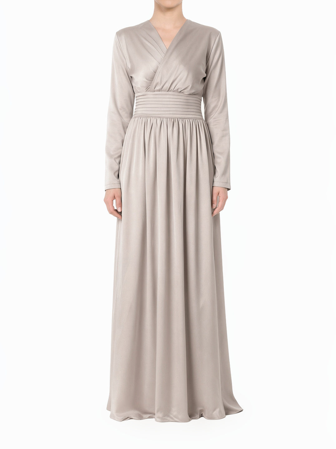 Pearl Love Story Satin Modest Maxi Dress