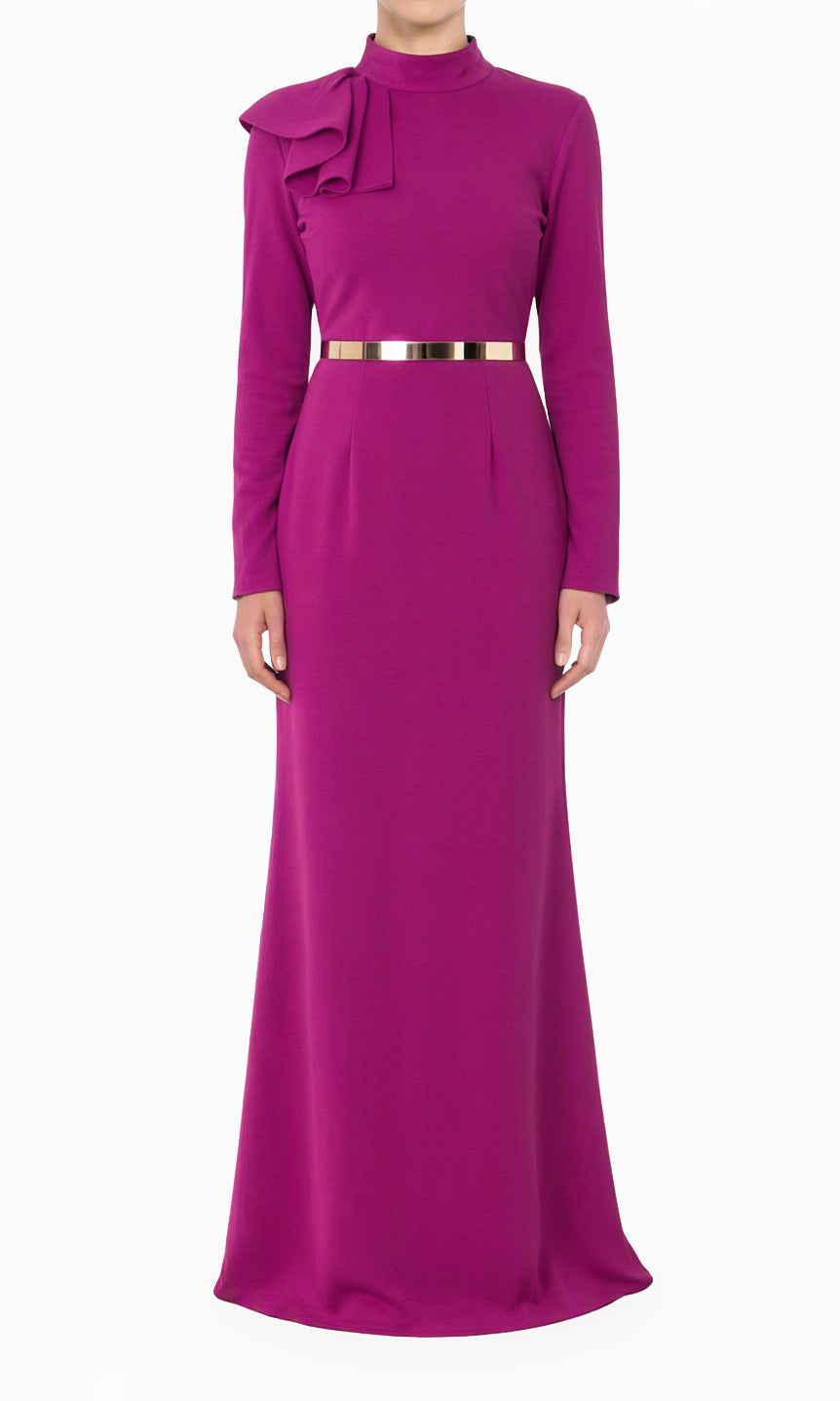 Magenta Mermaid Modest Maxi Dress