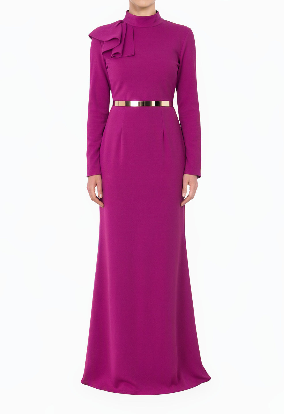 Magenta Mermaid Modest Maxi Dress
