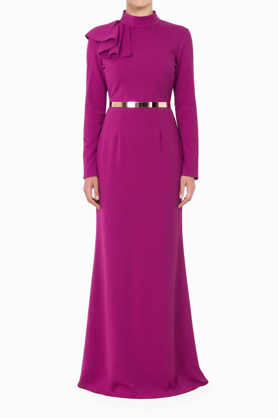 Magenta Mermaid Modest Maxi Dress
