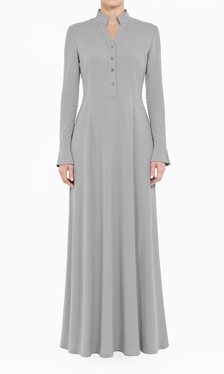 light gray ponti di roma modest maxi dress