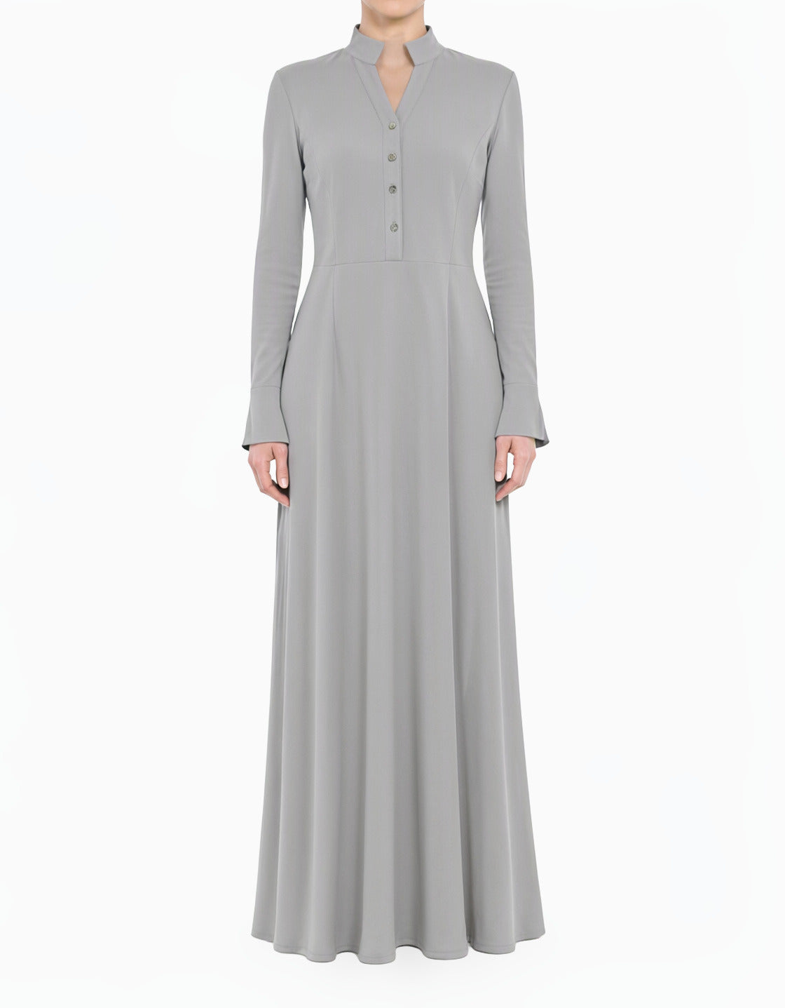 light gray ponti di roma modest maxi dress