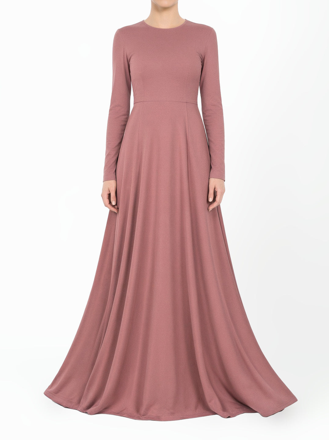 Mauve A-Line Modest Maxi Dress