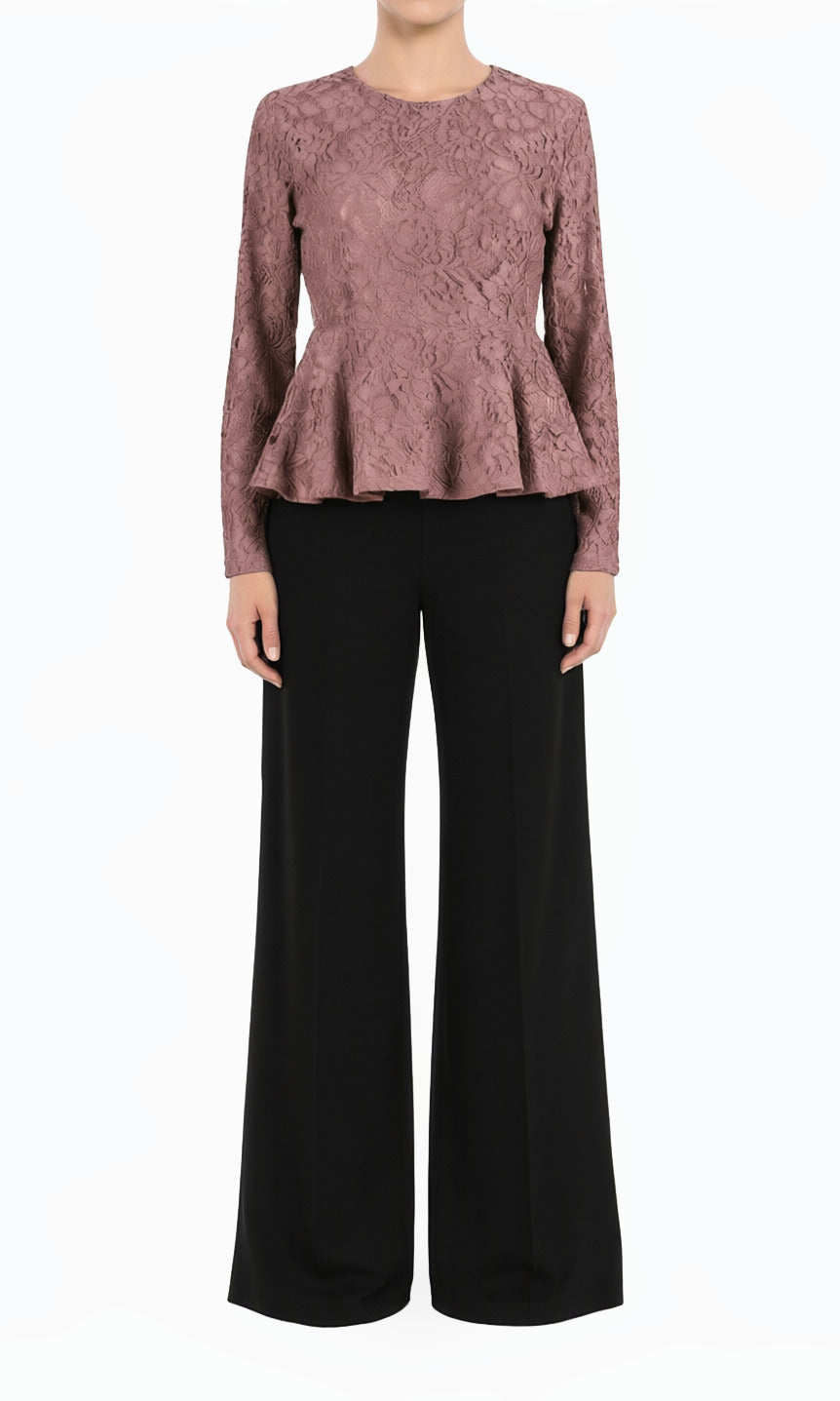Mauve Lace Peplum Top
