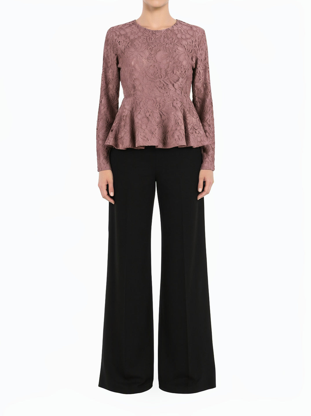 Mauve Lace Peplum Top