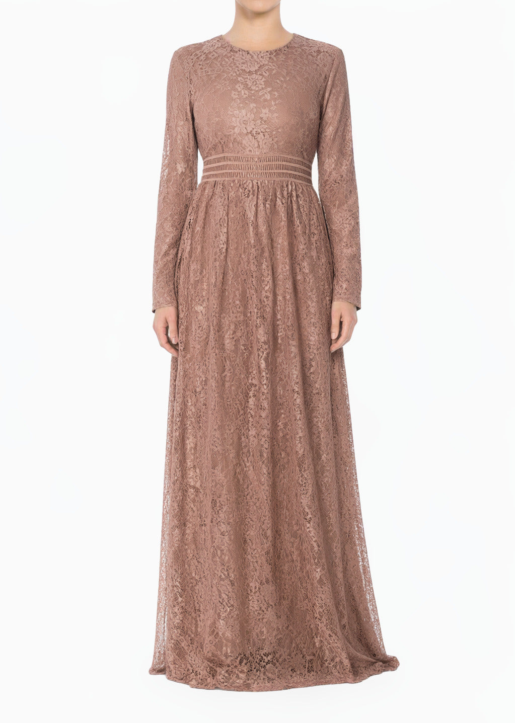 Mauve Wanderlust Lace Modest Maxi Dress