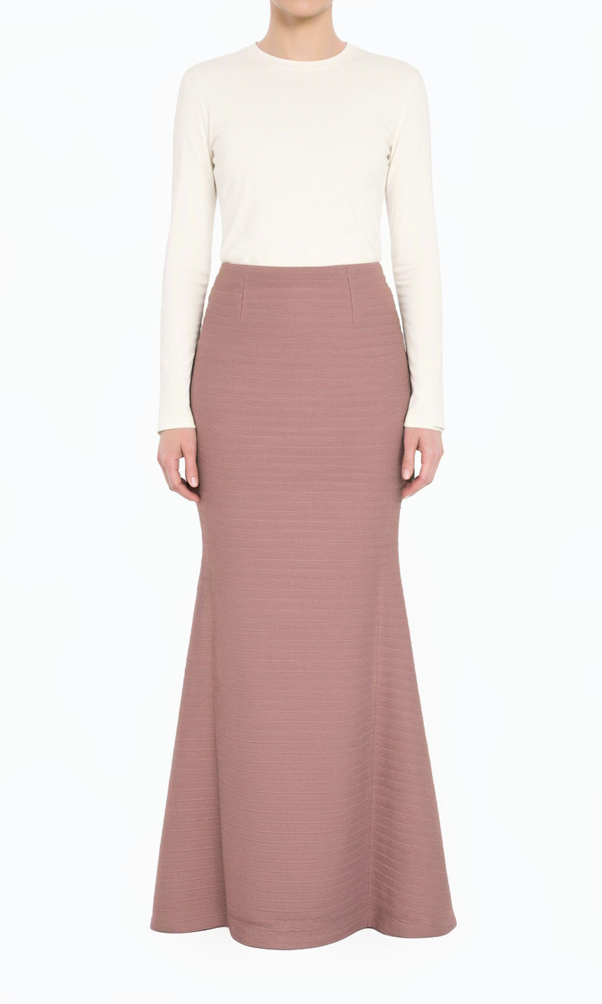 Mauve Zipper Pencil Skirt