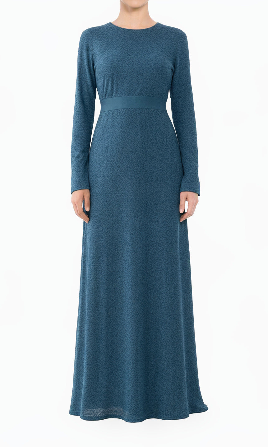 Dusty Navy Mesh Modest Maxi Dress!