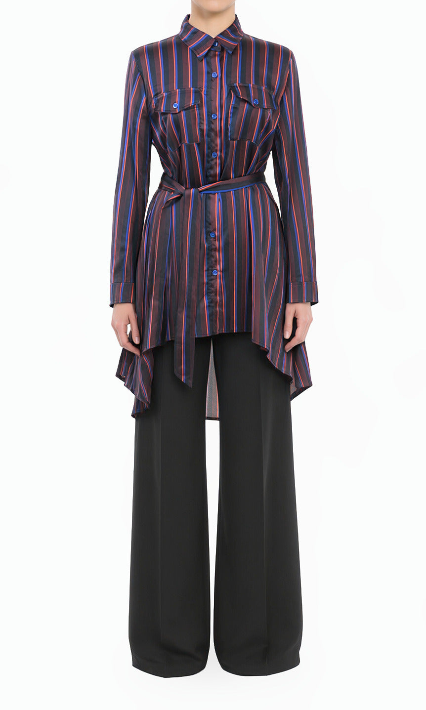 Midnight Striped High-Low Tunic