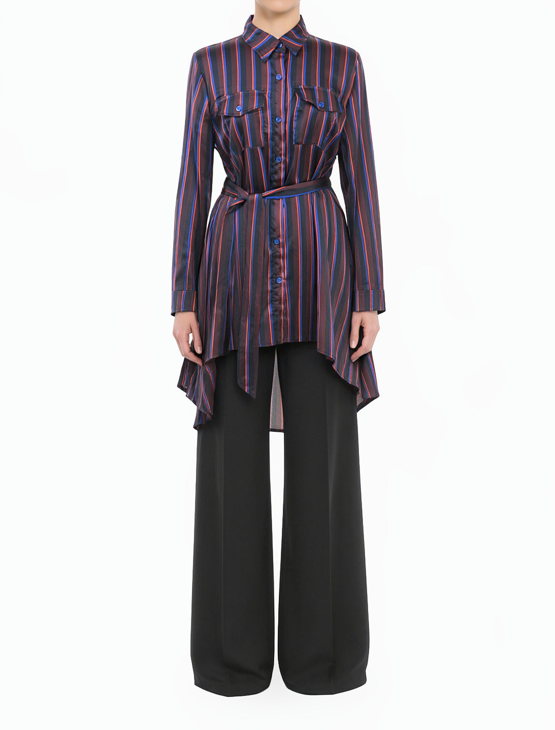 Midnight Striped High-Low Tunic