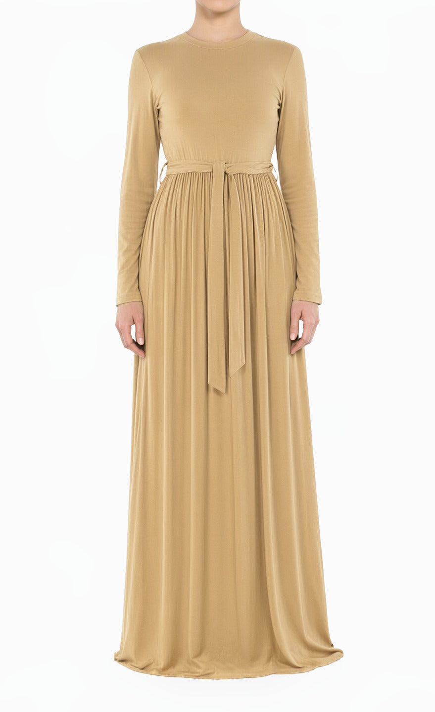 Mocha Chia Cotton Candy Jersey Modest Maxi Dress