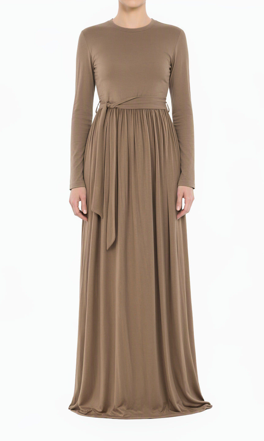 Mocha Cotton Candy Jersey Maxi Dress ( Extra Soft)