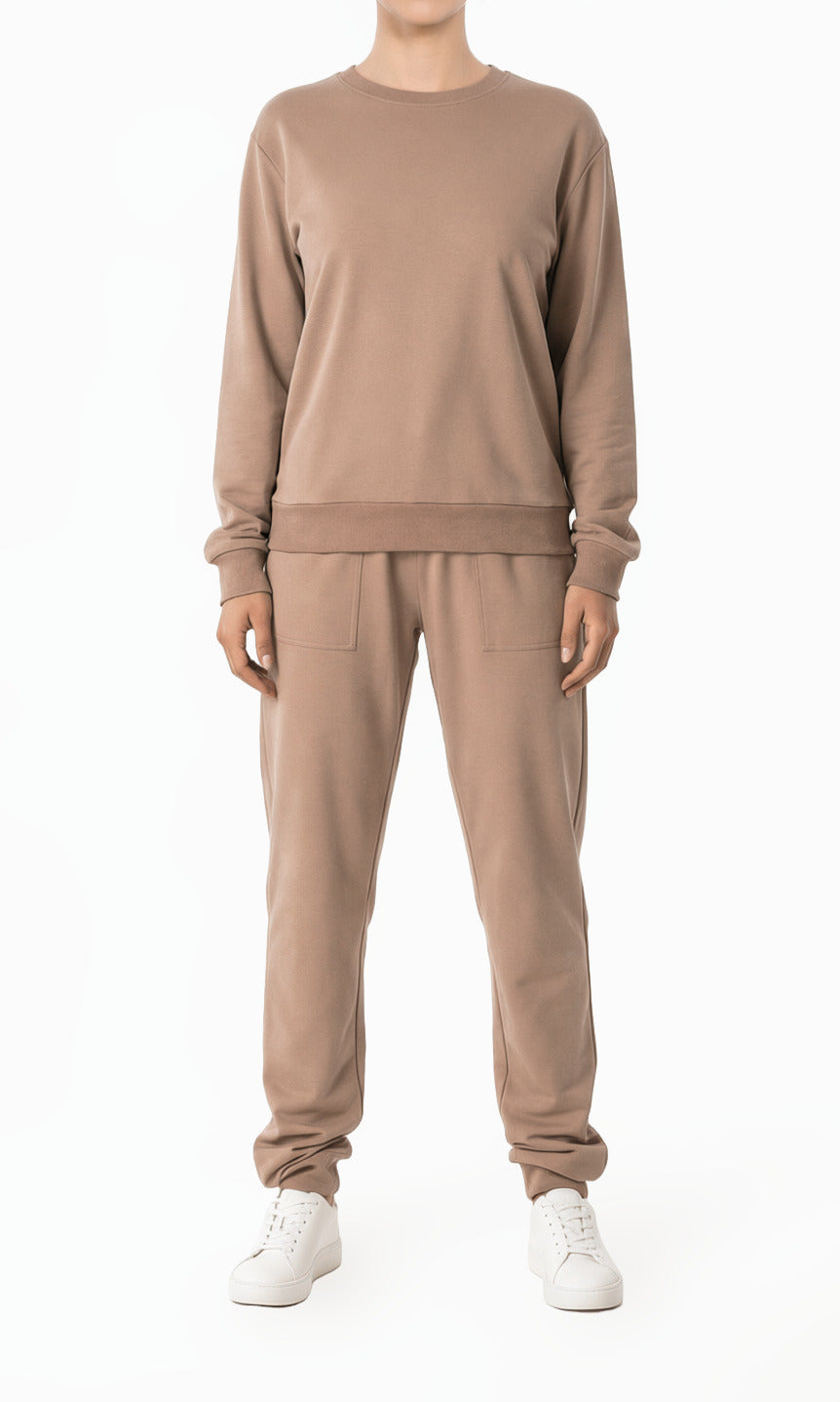 Mocha Pullover Sweatshirt matching set