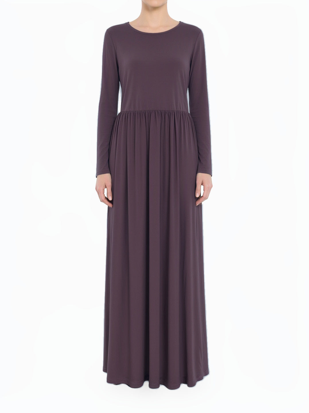 Dusty Rose Milk Silk Modest Maxi Dress