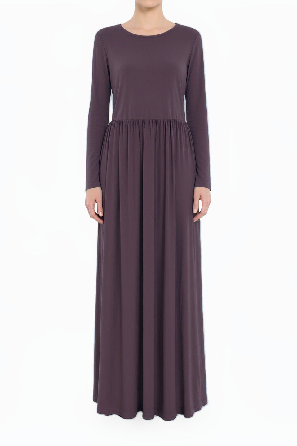 Dusty Rose Milk Silk Modest Maxi Dress