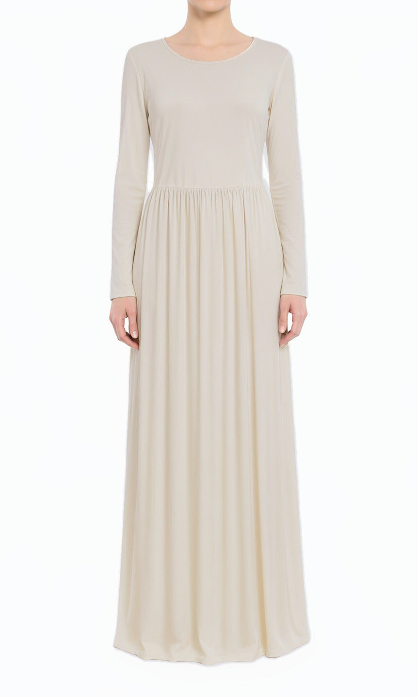 Vanilla Original Milk Silk Modest Maxi Dress
