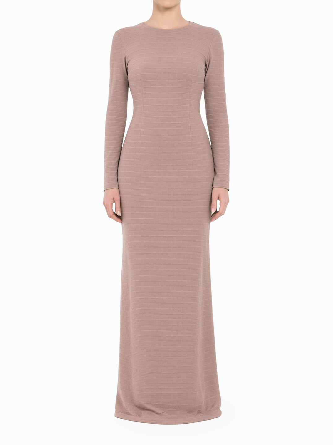 Muave Bodycon Long Sleeve Modest Maxi Dress