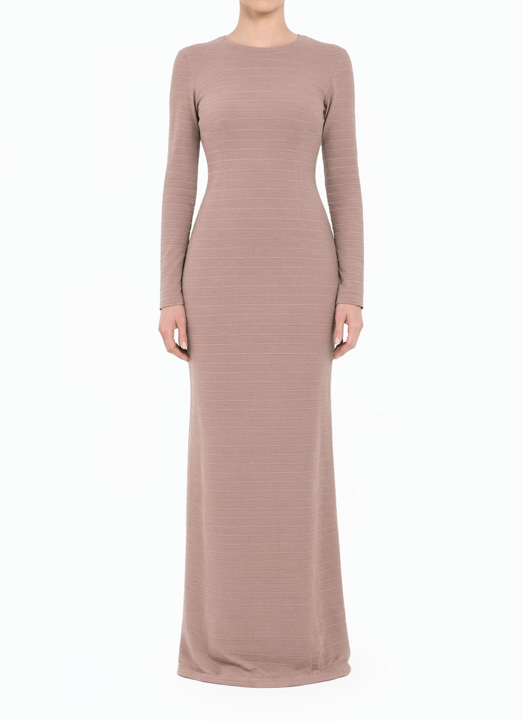 Muave Bodycon Long Sleeve Modest Maxi Dress
