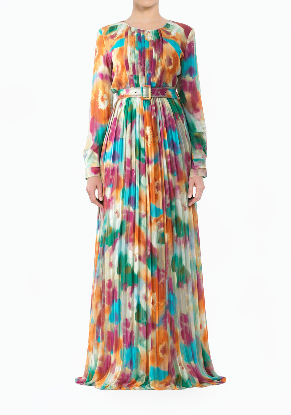 Nadine Dreamy Silk Chiffon Shimmer Modest Maxi Dress