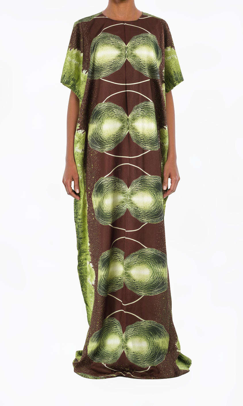 Olive Green orbiting beauty Bati Dress