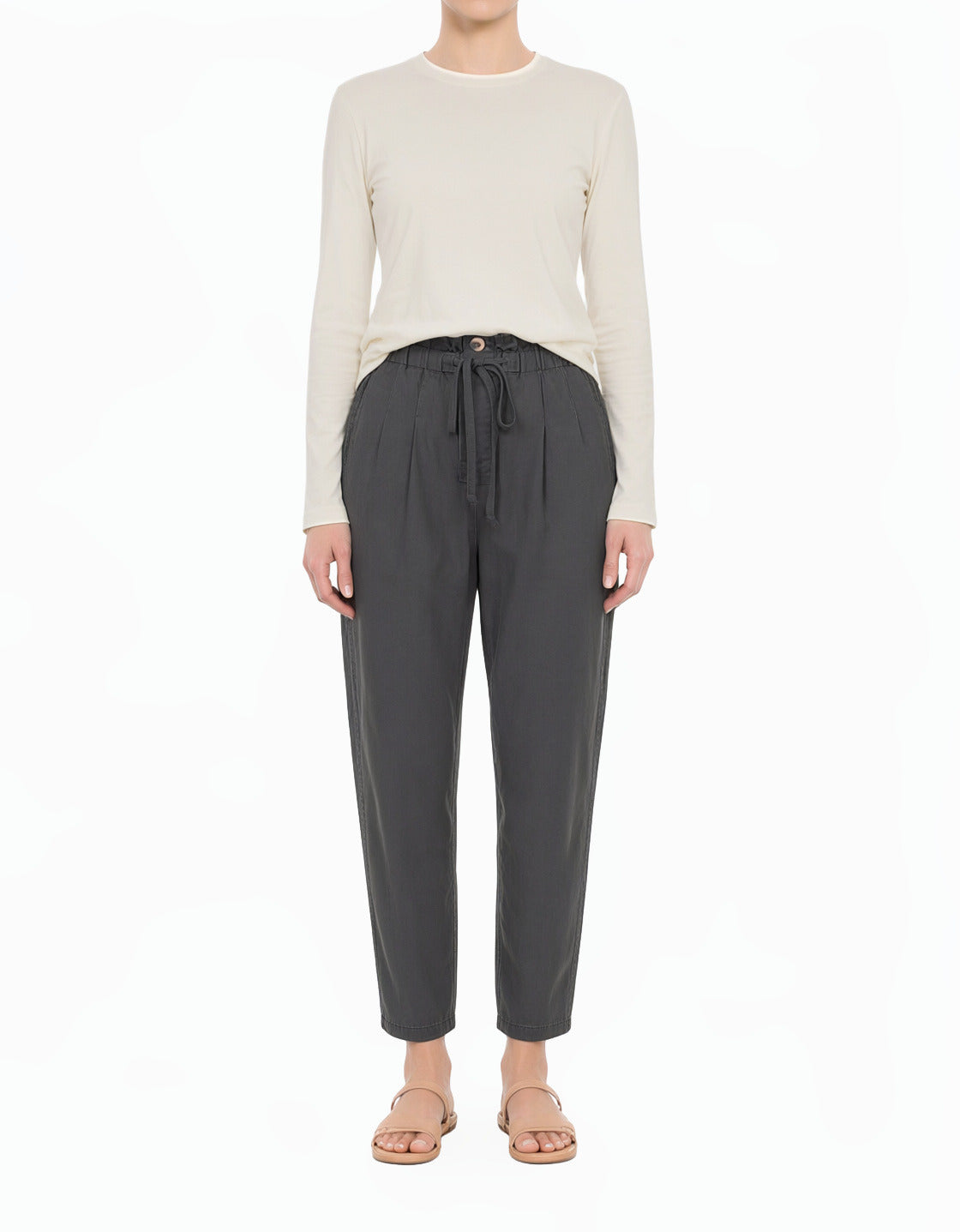 Ash Gray paperbag waist pants
