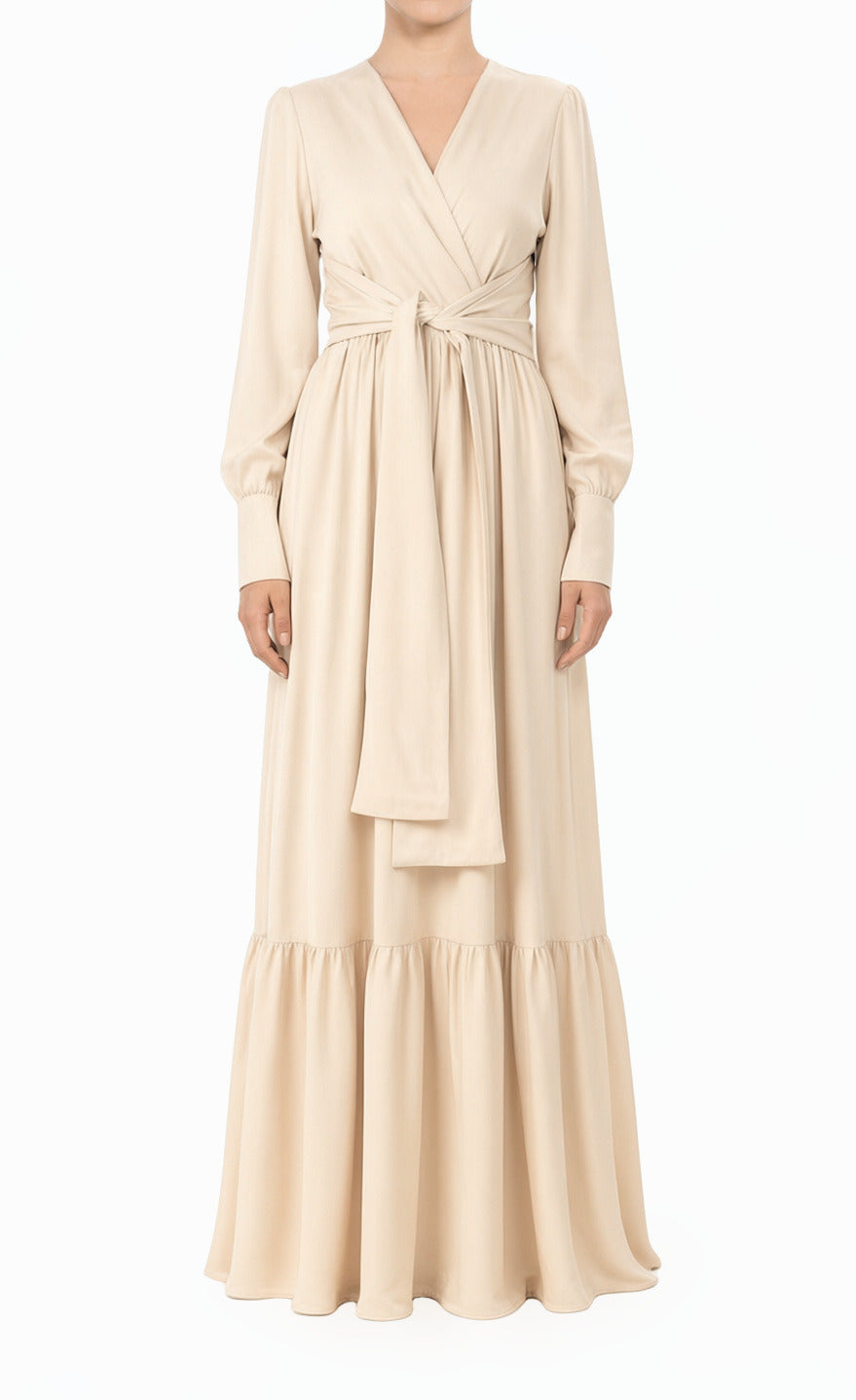 Pearl Dancing With You pretty satin Long sleeve Maxi dress