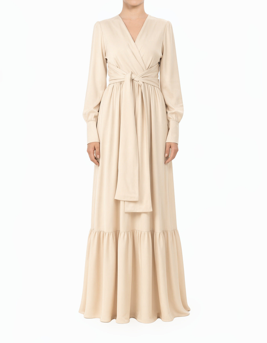 Pearl Dancing With You pretty satin Long sleeve Maxi dress