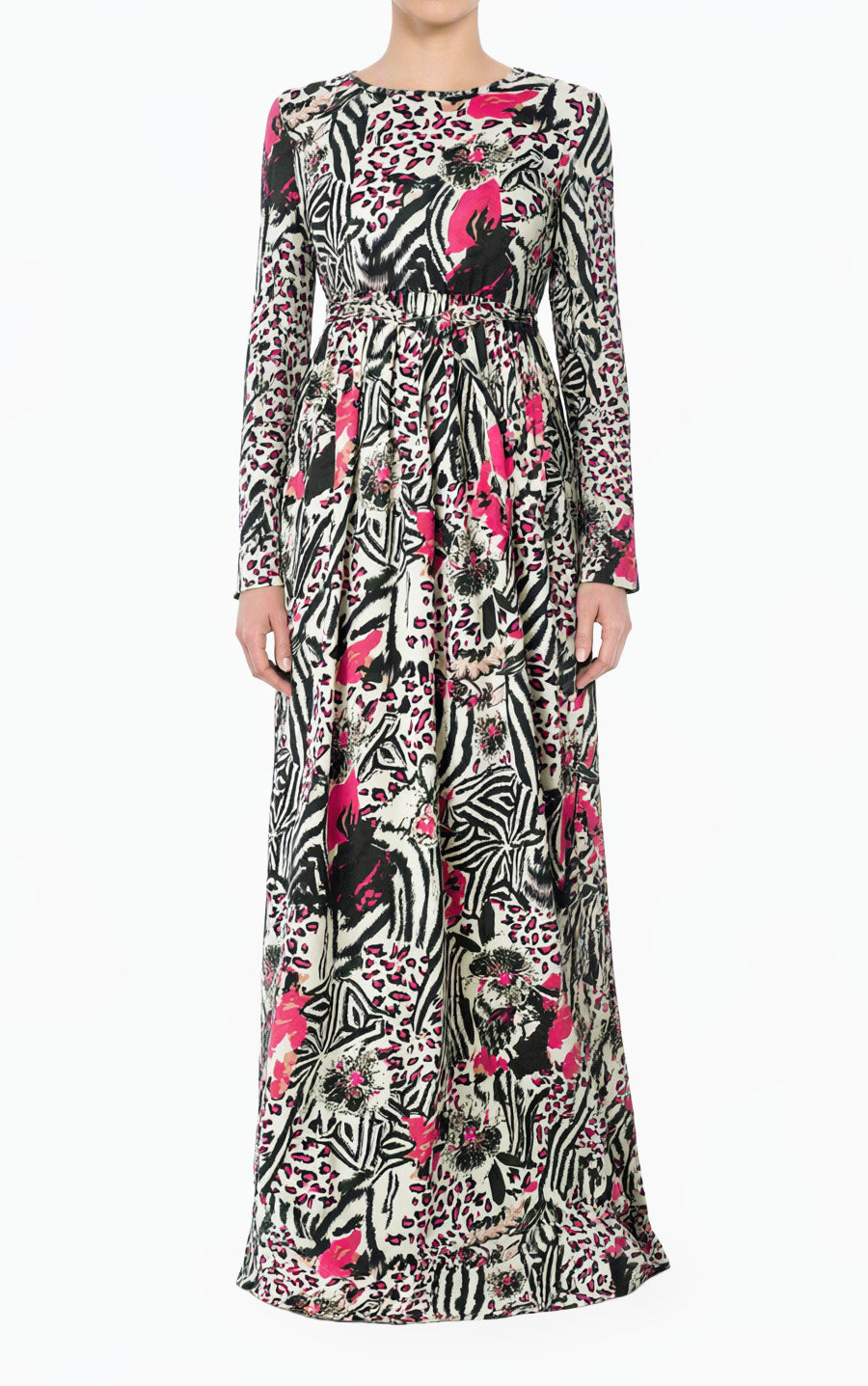 Coquette Pink Animal Modest Maxi Dress