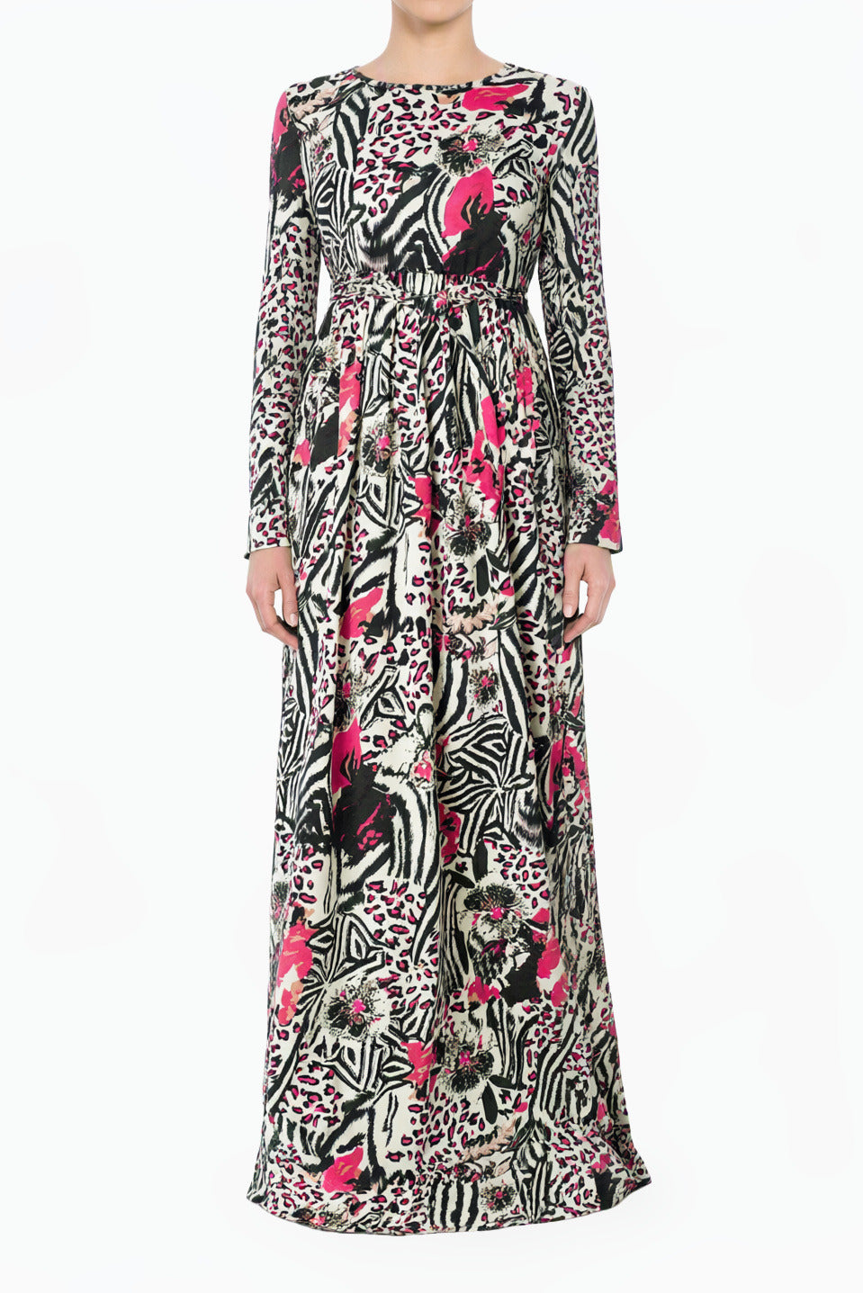 Coquette Pink Animal Modest Maxi Dress