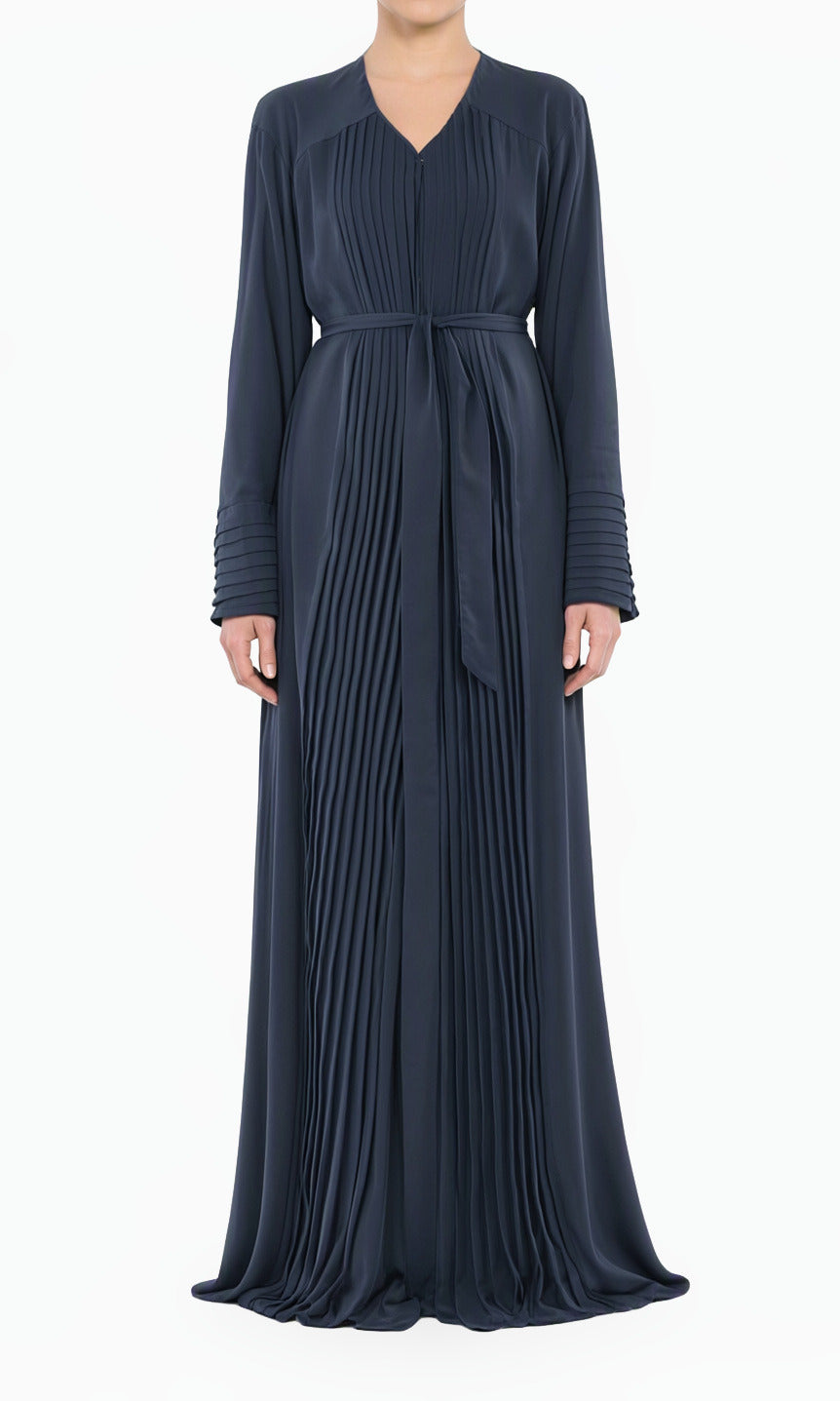 Navy Pleated simple, yet elegant abaya