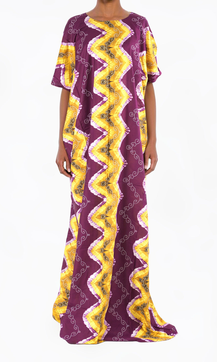 plum Chevron print Bati Dress