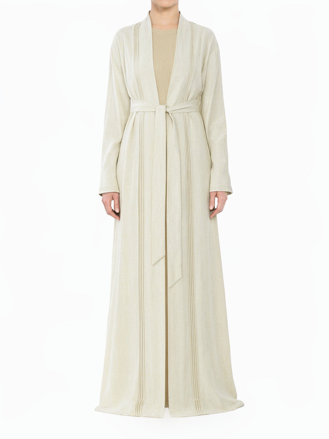 Ivory Pretty Linen cardigan abaya