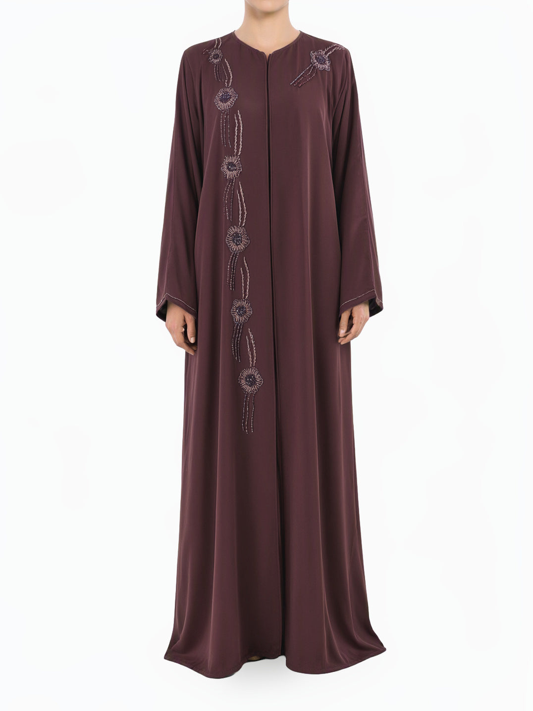 Deep plum Dubai abaya set