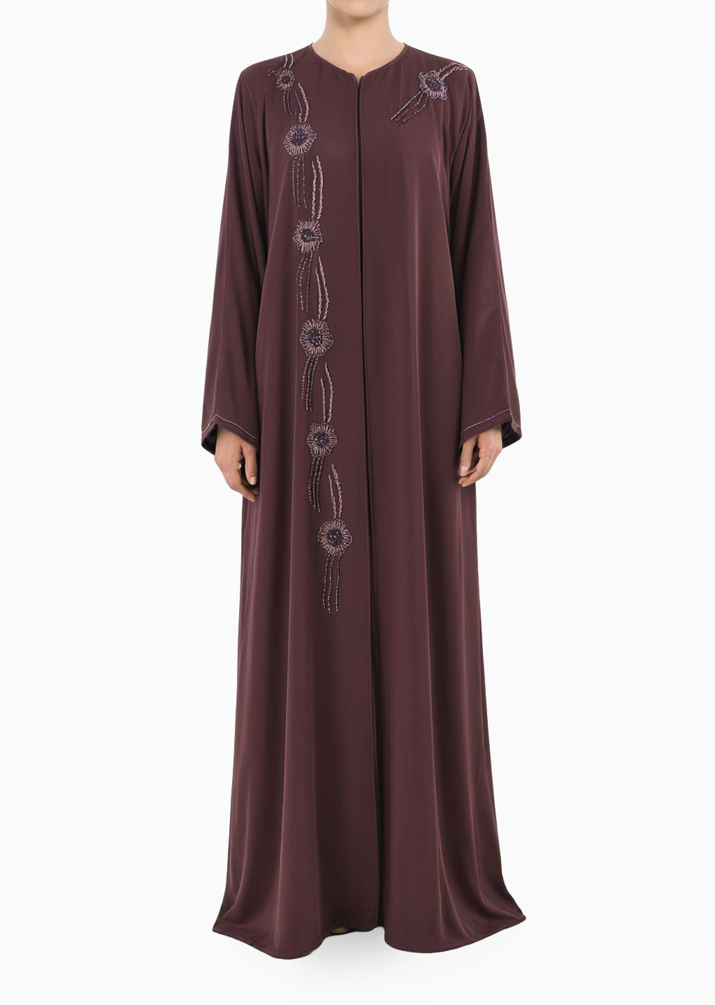 Deep plum Dubai abaya set