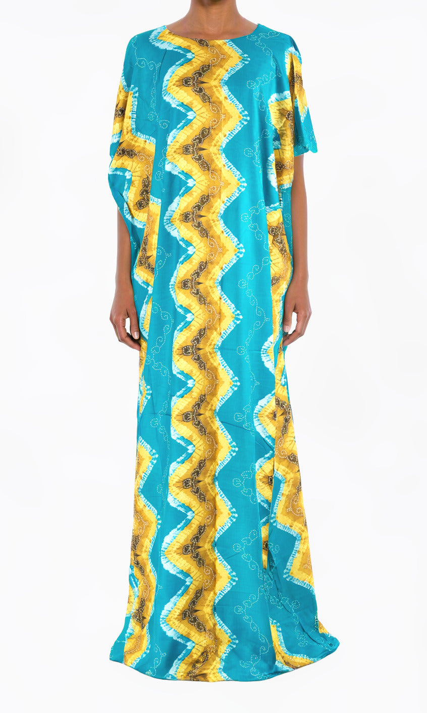light blue Chevron print Bati Dress