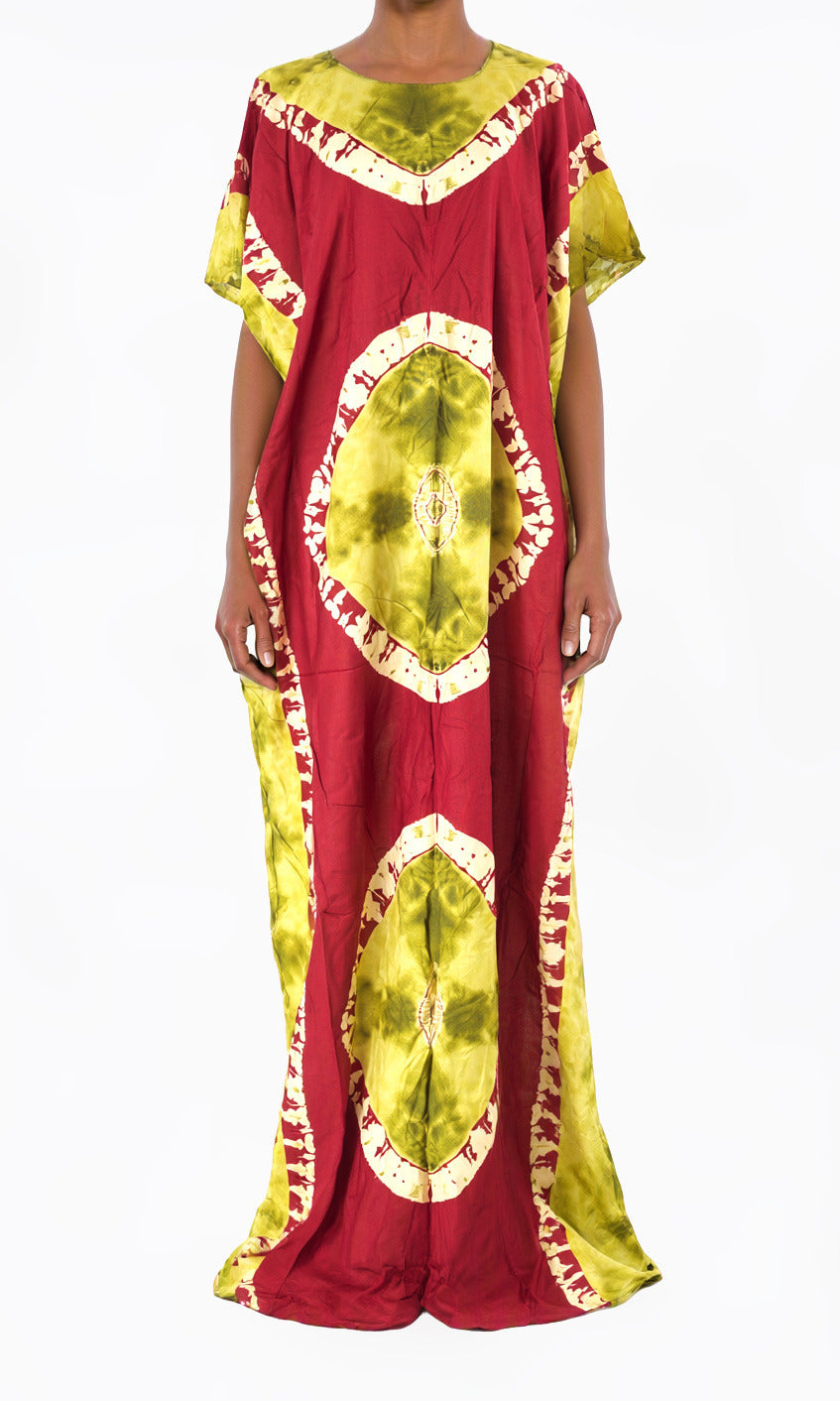 red/olive African Queen Bati Dress